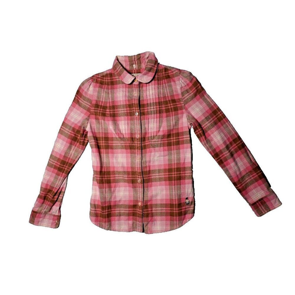 Teenie Weenie All That Bear Pink Plaid Flannel Shirt Size FS